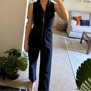 Denim Straight Leg Jumpsuit